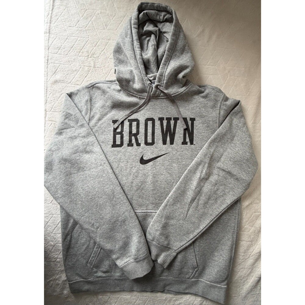 Nike Brown University Bears Hoodie Mens Large Gray College Pullover Sweatshirt
